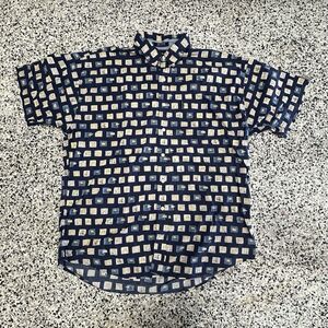 Vintage Chaps Ralph Lauren Button Up Shirt Mens XL Golf AOP Short Sleeve 90s